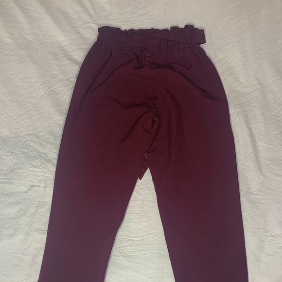 SOLD - Penshoppe Burgundy Paper bag Waist Trouser Pant - Picture 2 of 3